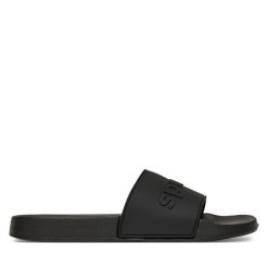 Klapki Sprandi. Czarne klapki Sprandi, bez wzorów, bez obcasa, bez zapięcia. Za 49.99 zł.