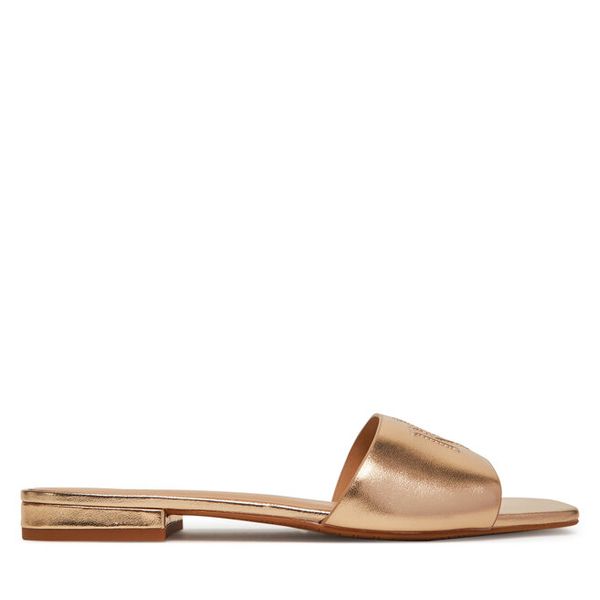 Klapki LAUREN RALPH LAUREN. Żółte klapki Lauren Ralph Lauren, bez wzorów, bez obcasa, bez zapięcia. Za 399.99 zł.