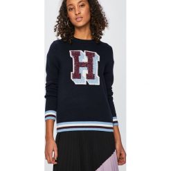 Tommy Hilfiger - Sweter. Niebieskie swetry Tommy Hilfiger, s, bez wzorów, z bawełny, bez ramiączek. W wyprzedaży za 319.90 zł.