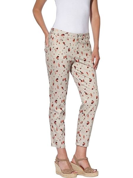 Heine Dżinsy - Slim fit - w kolorze beżowym rozmiar: 38. Brązowe spodnie materiałowe Heine, bez wzorów, z materiału, z podwyższonym stanem. Za 48.05 zł.