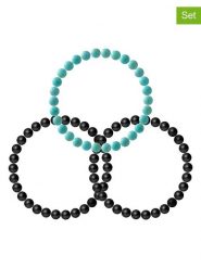 Pearline Bransoletki (3 szt.) z kamieniami szlachetnymi rozmiar: onesize. Czarne bransoletki Pearline, z agatem. Za 130.99 zł.