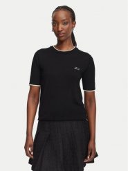 KARL LAGERFELD Sweter B3W18039 Czarny Regular Fit. Czarne swetry KARL LAGERFELD, xs, bez wzorów, z wełny, bez ramiączek. Za 549.99 zł.