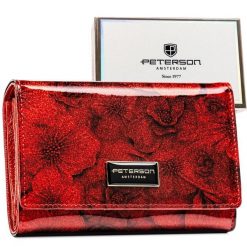 Portfel damski Peterson PTN PS112-FDS czerwony. Czerwone portfele Peterson, bez wzorów, ze skóry. Za 129.99 zł.