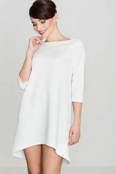 Ecru Asymetryczna Sukienka Pikowana. Brązowe sukienki Katrus, l, bez wzorów, z elastanu, z asymetrycznym kołnierzem, bez ramiączek, asymetryczne. Za 249.00 zł.