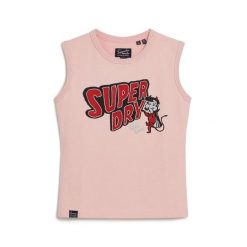 Damski wąski tank top Superdry Retro. Czerwone bielizna termoaktywna damska Superdry, bez wzorów, bez ramiączek. W wyprzedaży za 149.55 zł.