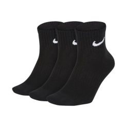 Skarpetki treningowe Nike Everyday Lightweight Ankle 3 pack do kostki. Czarne skarpetki Nike, bez wzorów, z bawełny. Za 58.99 zł.