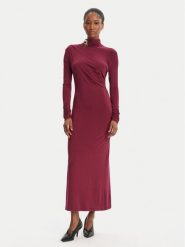 Simona Corsellini Sukienka wieczorowa A25CPAB00601 Bordowy Slim Fit. Czerwone sukienki SIMONA CORSELLINI, bez wzorów, z wiskozy, wizytowe, bez kołnierzyka, bez ramiączek. Za 789.99 zł.