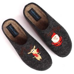 Kapcie damskie domowe filcowe świąteczne Panto Fino KK267038. Kapcie Panto Fino, bez wzorów, z materiału. Za 95.00 zł.