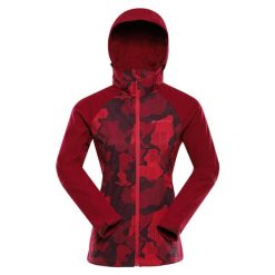 Kurtka damska softshell Alpine Pro Hoora. Czerwone kurtki przejściowe sportowe Alpine Pro, bez wzorów, z softshellu, bez kaptura, trekkingowe. W wyprzedaży za 379.00 zł.