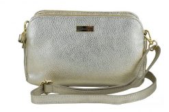 Listonoszka metalizowana BARBERINI'S 978-17 złota. Żółte shopper bag Barberinis, bez wzorów, ze skóry, eleganckie, małe, bez dodatków. Za 229.99 zł.