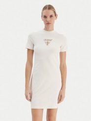 Guess Sukienka codzienna V4YK02 KCDH1 Écru Regular Fit. Sukienki Guess, na co dzień, xxs, z aplikacjami, z bawełny, bez kołnierzyka, bez ramiączek, proste. Za 269.99 zł.