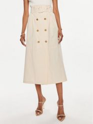 TWINSET Spódnica trapezowa 241TT2055 Beżowy Regular Fit. Brązowe spódnice Twinset, bez wzorów, z bawełny, trapezowe. Za 939.99 zł.