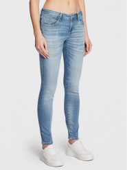 Guess Jeansy Annette W2YA99 D4Q01 Niebieski Skinny Fit. Niebieskie jeansy Guess, z aplikacjami, z bawełny. Za 259.99 zł.