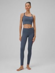 4F Legginsy do jogi szybkoschnące damskie - fioletowe L. Fioletowe legginsy 4f, bez wzorów, z włókna. Za 149.99 zł.