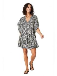 Aller Simplement Sukienka w kolorze czarno-białym rozmiar: 38/40. Białe sukienki Aller Simplement, bez wzorów, klasyczne, bez kołnierzyka, bez ramiączek, midi. Za 79.21 zł.