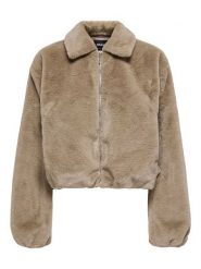 ONLY Pluszowa kurtka w kolorze beżowym rozmiar: XS. Brązowe kurtki ONLY, xs, bez wzorów, z polaru, bez kaptura. Za 114.17 zł.