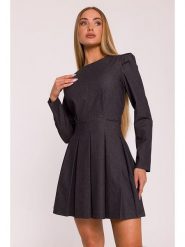 Made of emotion Sukienka w kolorze antracytowym rozmiar: M. Czarne sukienki Made Of Emotion, m, bez wzorów, bez kołnierzyka, bez ramiączek, mini. Za 239.99 zł.