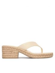 Calvin Klein Klapki Block Heel Espa 50 Thong Lth HW0HW02902 Beżowy. Brązowe klapki Calvin Klein, bez wzorów, ze skóry, bez obcasa, bez zapięcia. Za 529.99 zł.