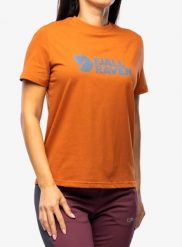 Koszulka bawełniana damska Fjallraven Logo Tee. Brązowe t-shirty sportowe Fjällräven, s, bez wzorów, z bawełny, bez ramiączek, trekkingowe. Za 159.49 zł.