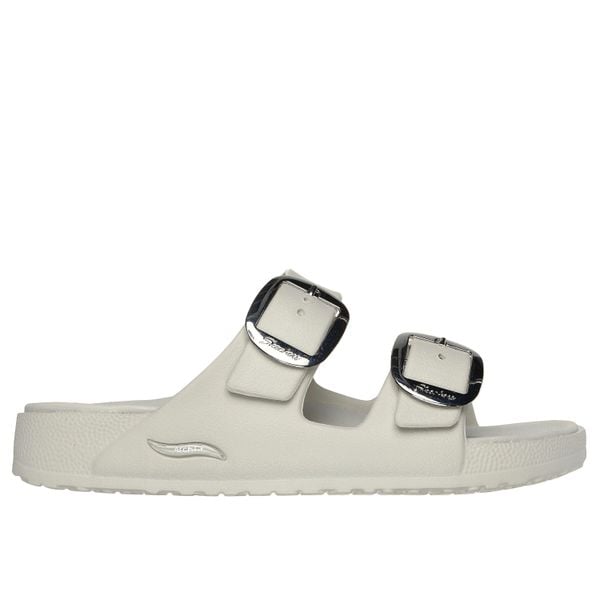 Klapki złota gwiazda damskie Skechers Arch Fit Cali Breeze. Brązowe klapki Skechers, bez wzorów, bez obcasa, bez zapięcia. Za 290.00 zł.