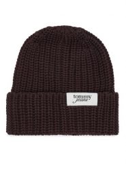 Tommy Hilfiger Czapka Script AW0AW18972 Brązowy ciemny. Brązowe czapki zimowe Tommy Hilfiger, bez wzorów, z bawełny. Za 189.99 zł.