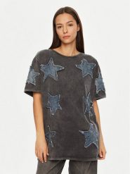 One Teaspoon T-Shirt Denim Star 26858 Szary Relaxed Fit. Szare t-shirty One Teaspoon, xxs, bez wzorów, z bawełny, retro, bez kołnierzyka, bez ramiączek. Za 329.99 zł.