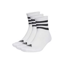 Skarpety adidas 3-Stripes Cushioned Sportswear Mid-Cut Socks 3P. Białe skarpetki adidas, bez wzorów. Za 49.09 zł.