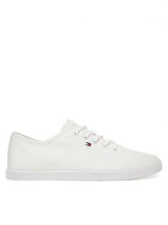 Tommy Hilfiger Tenisówki FW0FW08641 Biały. Białe trampki Tommy Hilfiger, bez wzorów, z materiału, bez zapięcia. Za 229.99 zł.