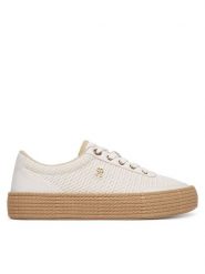 Tommy Hilfiger Espadryle FW0FW09173 Biały. Białe espadryle Tommy Hilfiger, bez wzorów, z materiału, bez obcasa. Za 369.99 zł.