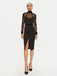 Babylon Sukienka koktajlowa EL0701 Czarny Slim Fit. Czarne sukienki Babylon, bez wzorów, z syntetyku, wizytowe, bez kołnierzyka, bez ramiączek. Za 869.99 zł.