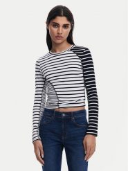 Desigual Bluzka 25SWTK92 Biały Regular Fit. Białe bluzki Desigual, m, bez wzorów, z bawełny, bez kołnierzyka, bez ramiączek. Za 179.99 zł.