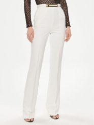 Elisabetta Franchi Spodnie materiałowe PA-034-42E2-5981 Biały Regular Fit. Białe spodnie materiałowe Elisabetta Franchi, bez wzorów, z materiału. Za 1,689.00 zł.