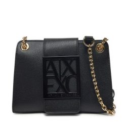 Torebka Armani Exchange. Czarne kopertówki Armani Exchange, bez wzorów, wizytowe, bez dodatków. Za 389.99 zł.