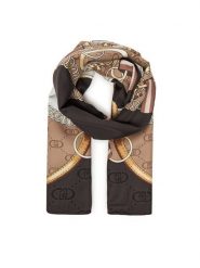 Liu Jo Chusta Foulard Flower Met 2F5078 T0300 Beżowy. Brązowe chusty Liu Jo, bez wzorów, z poliesteru. Za 219.99 zł.