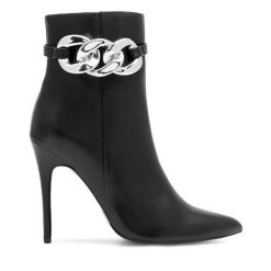 Botki Eva Minge. Czarne botki Eva Minge, bez wzorów, bez obcasa, na szpilce, bez zapięcia. Za 439.00 zł.