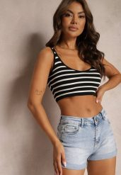 Niebieskie Denimowe Szorty z Bawełny High Waist z Efektem Push-Up Zoebe. Niebieskie szorty Renee, bez wzorów, z bawełny, eleganckie. W wyprzedaży za 55.99 zł.