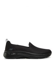 Skechers Półbuty Go Walk Arch Fit 124401/BBK Czarny. Czarne półbuty wsuwane Skechers, bez wzorów, z materiału, bez obcasa, na płaskiej podeszwie. Za 259.99 zł.
