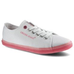 Białe Trampki Cross Jeans Damskie Lekkie Półbuty. Białe półbuty wsuwane Cross Jeans, na lato, bez wzorów, z jeansu, bez obcasa, na płaskiej podeszwie. Za 99.99 zł.
