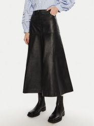 Munthe Spódnica skórzana Tuxya 243122524304 Czarny Regular Fit. Czarne spódnice Munthe, bez wzorów, ze skóry. Za 1,909.00 zł.