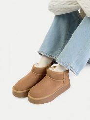 Badura Botki WFA3080-4 Brązowy jasny. Brązowe śniegowce Badura, bez wzorów, ze skóry, bez zapięcia. Za 229.99 zł.