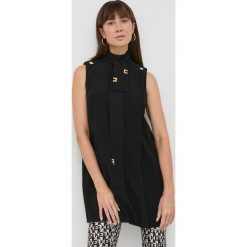 Elisabetta Franchi sukienka kolor czarny mini prosta. Czarne sukienki Elisabetta Franchi, na co dzień, bez wzorów, bez kołnierzyka, bez ramiączek, mini, proste. Za 1,769.90 zł.