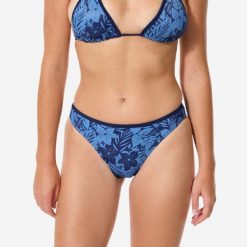 Dół kostiumu kąpielowego damski Decathlon Nina Borneo. Niebieskie bikini Decathlon, bez wzorów, klasyczne. Za 29.99 zł.