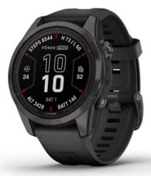 Zegarek Garmin Fenix 7S Pro 42mm Sapphire Solar szary tytanowy DLC z czarnym paskiem. Czarne zegarki sportowe Garmin. Za 3,513.99 zł.