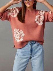 LA Angels Sweter w kolorze koralowo-kremowym rozmiar: L. Czerwone swetry LA Angels, l, bez wzorów, bez ramiączek. Za 185.32 zł.