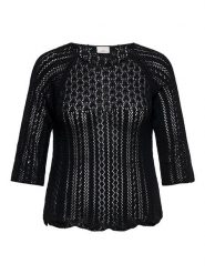 ONLY Carmakoma Sweter w kolorze czarnym rozmiar: M-46/48. Czarne swetry Only Carmakoma, m, bez wzorów, ze splotem, bez ramiączek. Za 96.60 zł.