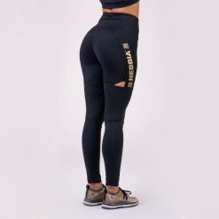 Legginsy fitness damskie Nebbia Honey Bunny Czarne. Czarne legginsy Nebbia, bez wzorów, z elastanu, eleganckie. Za 294.90 zł.