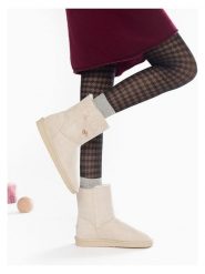 ISLAND BOOT Kozaki zimowe "Kinsac" w kolorze kremowym rozmiar: 38. Brązowe kozaki Island Boot, na zimę, bez wzorów, z materiału, eleganckie, bez obcasa, bez zapięcia. Za 87.19 zł.