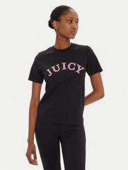 Juicy Couture T-Shirt College Gf JCSCT224414 Czarny Regular Fit. Czarne t-shirty Juicy Couture, xs, bez wzorów, z bawełny, bez kołnierzyka, bez ramiączek. Za 49.99 zł.