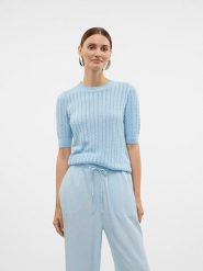 Vero Moda Sweter w kolorze błękitnym rozmiar: S. Niebieskie swetry Vero Moda, s, bez wzorów, bez ramiączek. Za 83.81 zł.