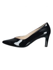 Högl Skórzane czółenka w kolorze czarnym rozmiar: 38,5. Czarne czółenka Högl, bez wzorów, klasyczne, bez obcasa, na szpilce, bez zapięcia. Za 224.45 zł.